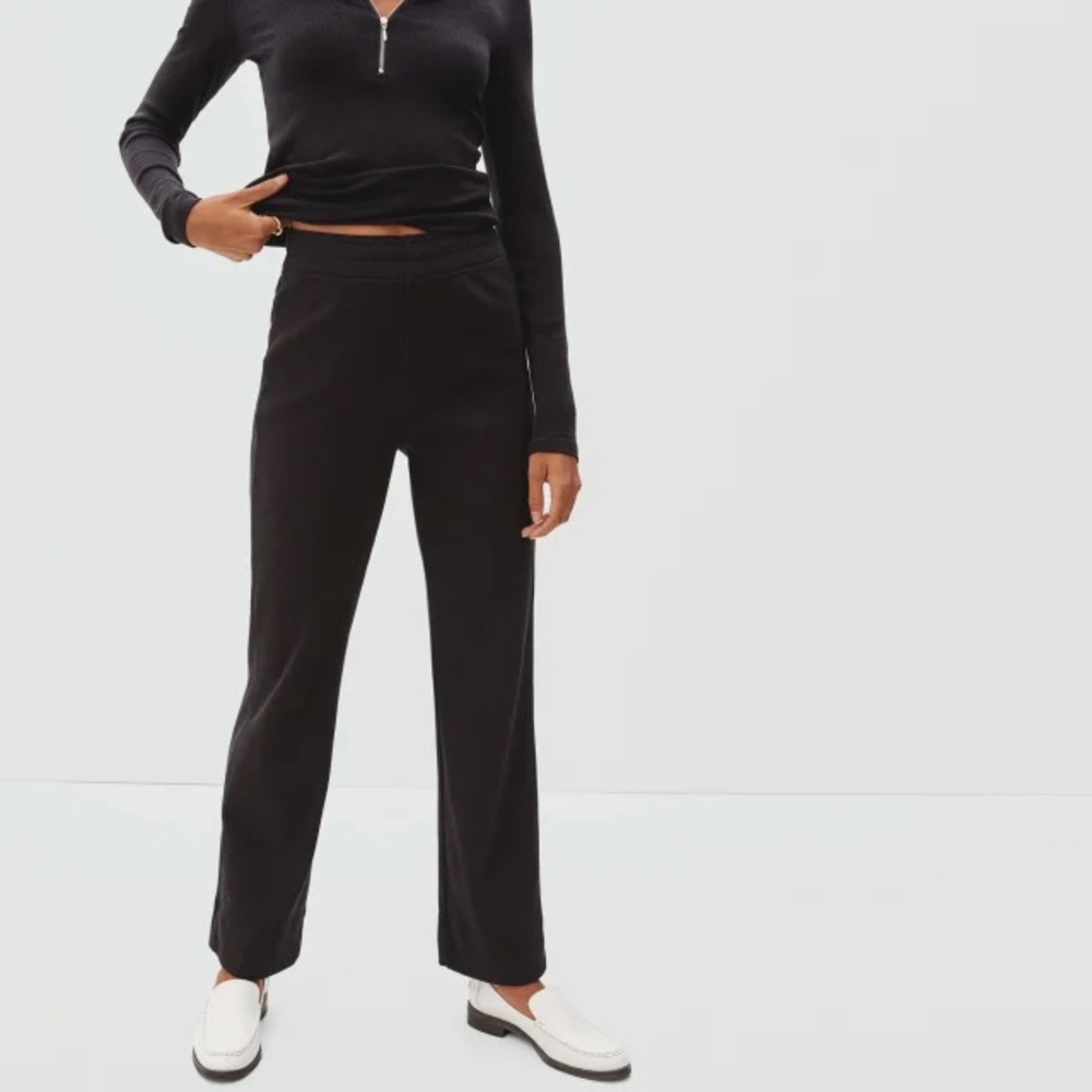 Everlane The Ribbed Flare Pant - Black